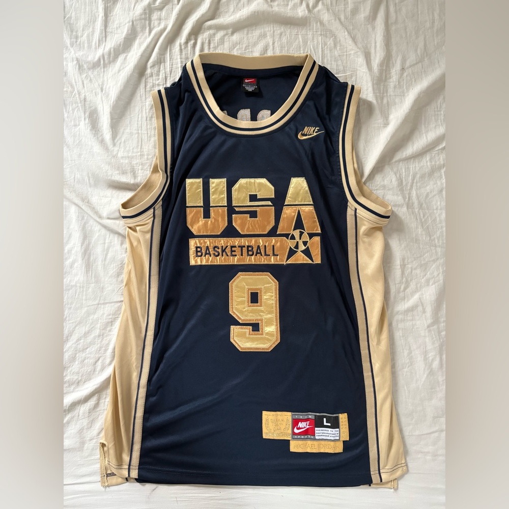 Michael Jordan, Nike, USA Basketball Jersey - Navy and Gold